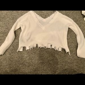 Cream off the shoulder sweater